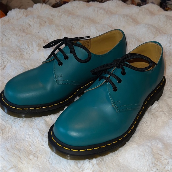 Dr. Martens Shoes - Dr. Martens Teal Boots with Black Soles RETIRED